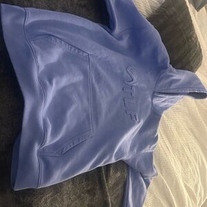 Blue Hoodie with Embossed Logo